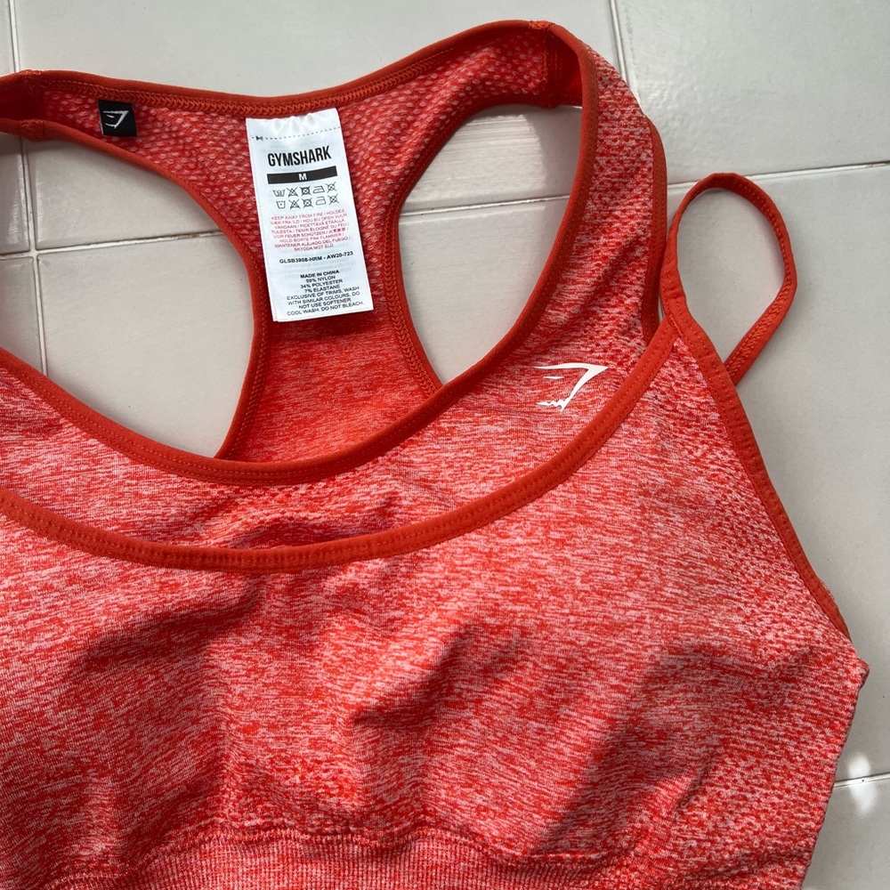 Gymshark Sports Bra Medium Coral - Picture 2 of 4